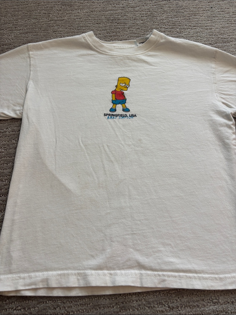 Zara Kids White Graphic T-Shirt with Bart Simpson Design
